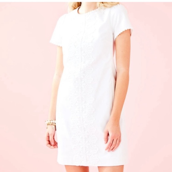 Lilly Pulitzer Dresses & Skirts - White Lily Pulitzer Maisie Stretch Piqué Shift Dress